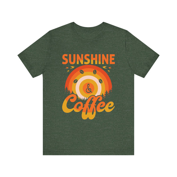 Sunshine and Coffee T-Shirt, Coffee Lover Shirt, Vacation Shirt, Beach Shirt, Summer Tee, Unisex Coffee Shirt