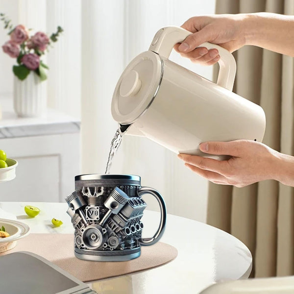 V8/V6 Creative Car Engines Stainless Steel Mug