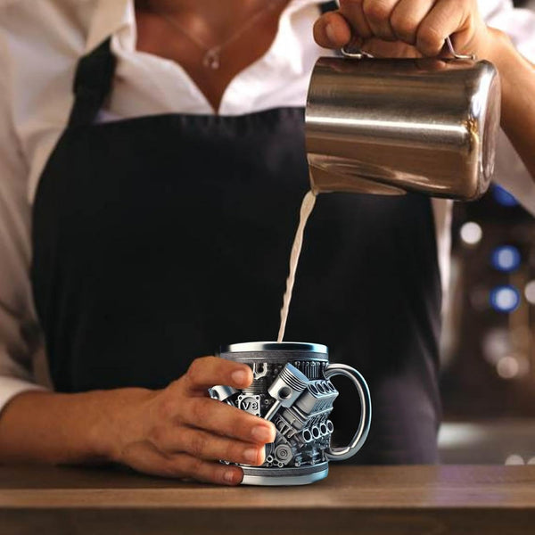 V8/V6 Creative Car Engines Stainless Steel Mug