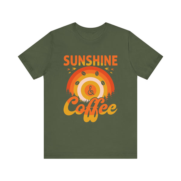 Sunshine and Coffee T-Shirt, Coffee Lover Shirt, Vacation Shirt, Beach Shirt, Summer Tee, Unisex Coffee Shirt