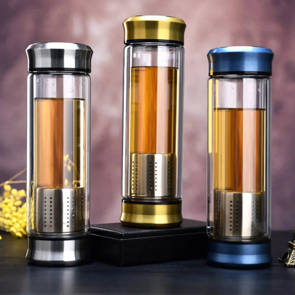 Triplex Glass Bottle Tea Infuser
