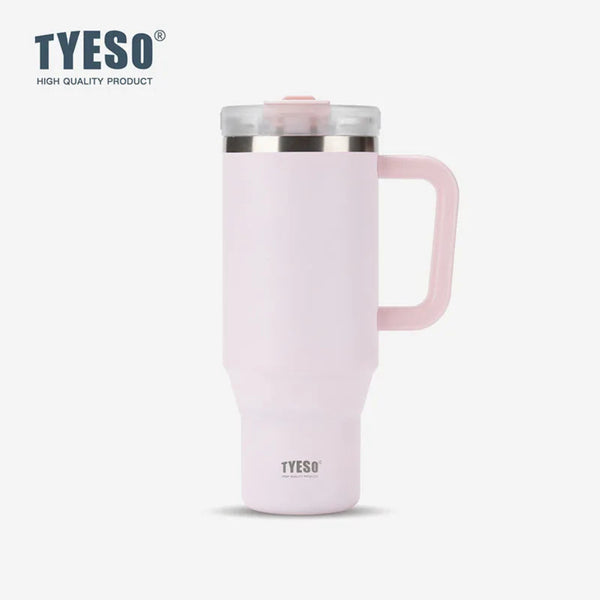 TYESO Large Capacity Vacuum Insulated Cup With Handle Retractable Straw