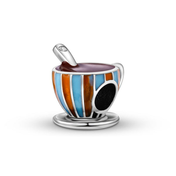Luxyglo 925 Sterling Silver Color Coffee Cup Charm