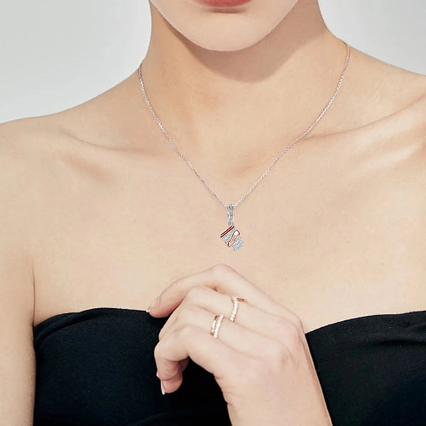 LUXYGLO 925 Sterling Silver Coffee Cup Rose Gold Pendant Charm