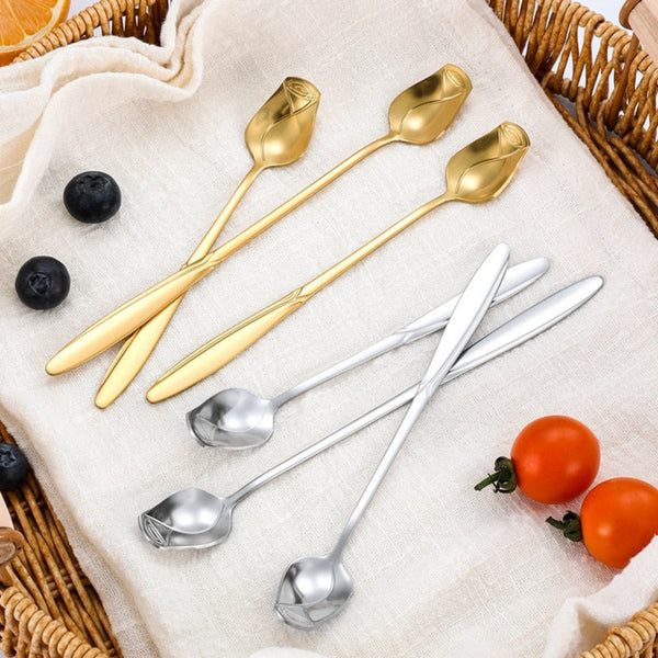 Dazzling Rose Stirring Stainless Steel Spoon