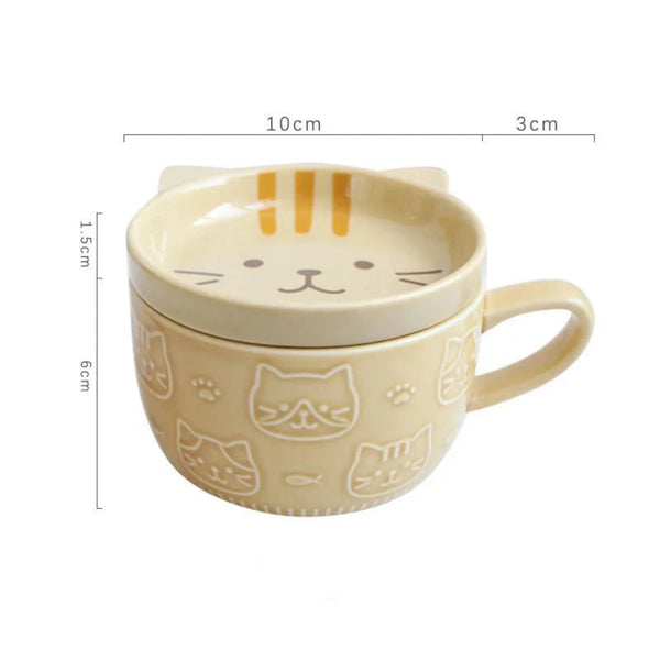 Bubbles Cat Pattern Mug With Lid