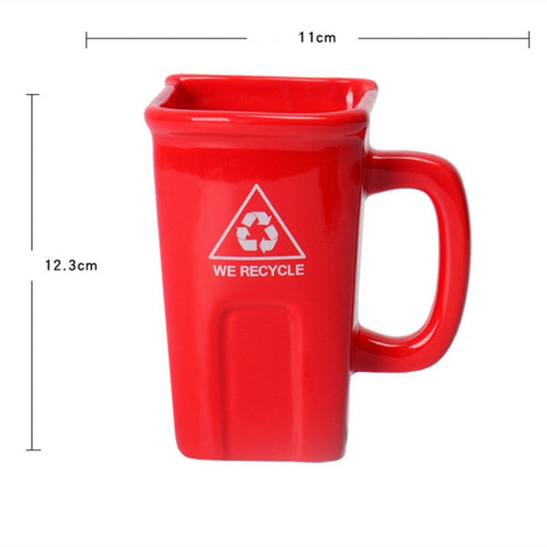 Funny Trash Can Ceramic Mug With Shovel