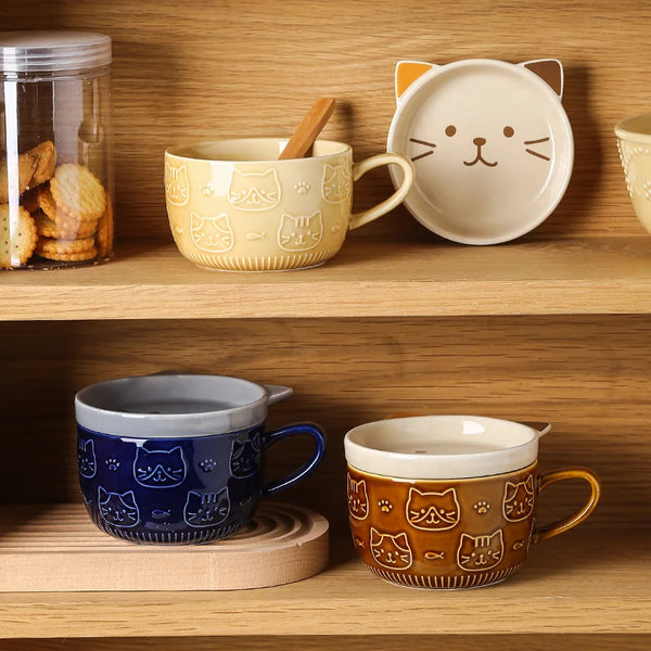 Bubbles Cat Pattern Mug With Lid