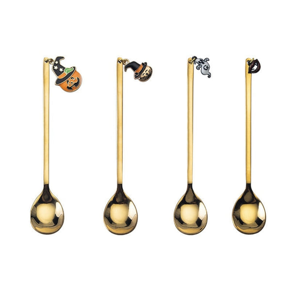 Halloween Style Pendant Gold Spoon and Fork