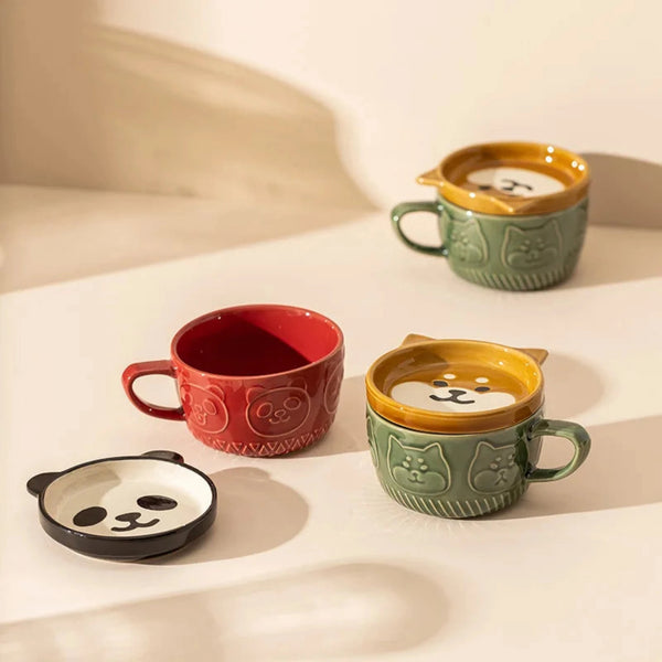 Bubbles Cat Pattern Mug With Lid