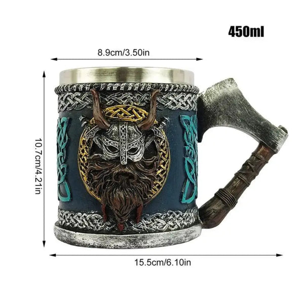 Warrior's Embrace: The Ultimate Viking Skull Drinking Mug