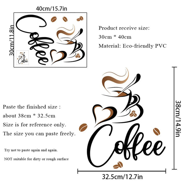 Home Cafe Coffee Cup Wall Sticker