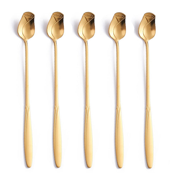Dazzling Rose Stirring Stainless Steel Spoon Gift Set