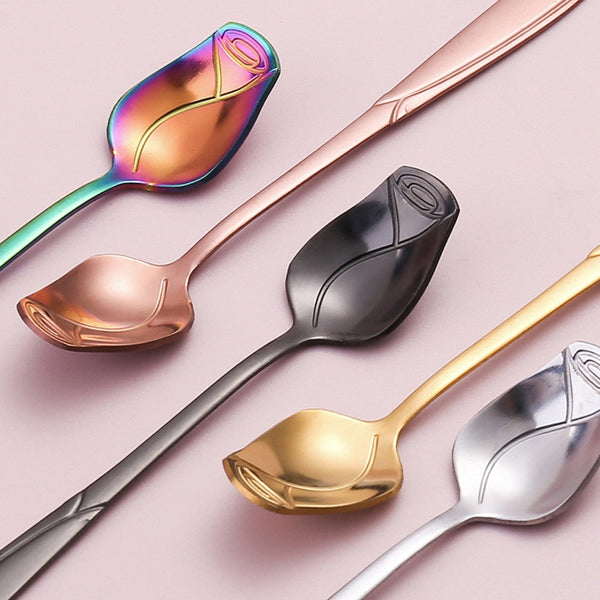 Dazzling Rose Stirring Stainless Steel Spoon