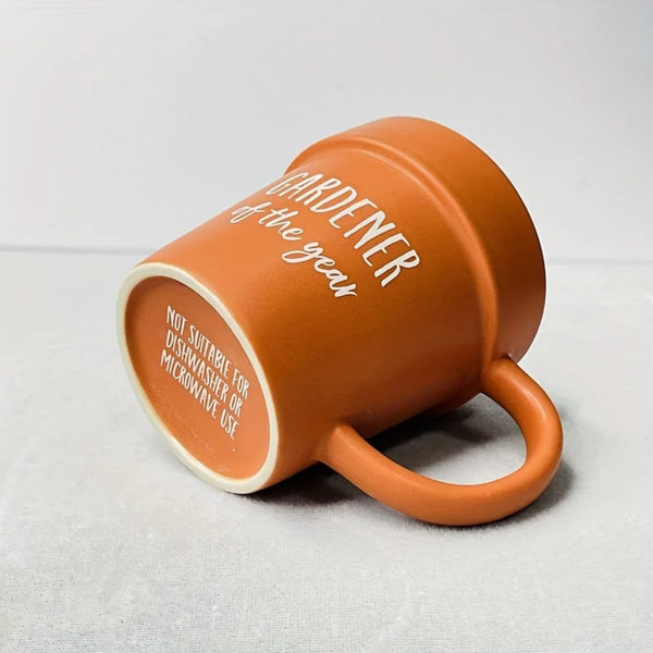 BLOOMINGTON Gardener Coffee Mug - Funny Plant Pot Mug With Shovel Spoon
