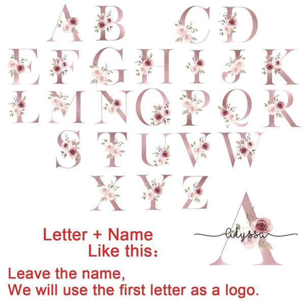 Floral Initial Name Personalized Enamel Mug