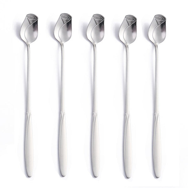 Dazzling Rose Stirring Stainless Steel Spoon Gift Set