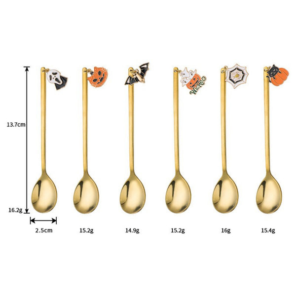 Halloween Style Pendant Gold Spoon and Fork