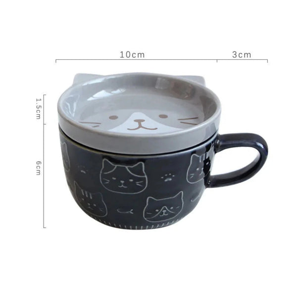 Bubbles Cat Pattern Mug With Lid