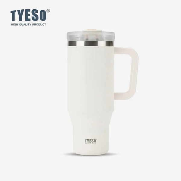 TYESO Large Capacity Vacuum Insulated Cup With Handle Retractable Straw