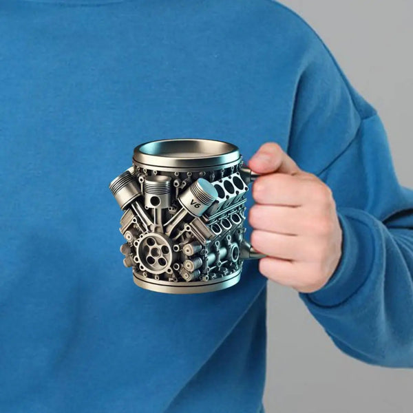 V8/V6 Creative Car Engines Stainless Steel Mug