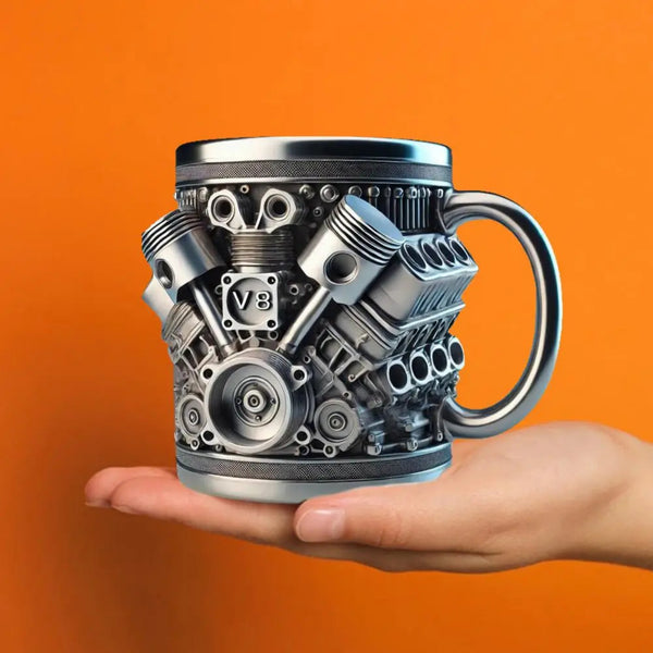V8/V6 Creative Car Engines Stainless Steel Mug