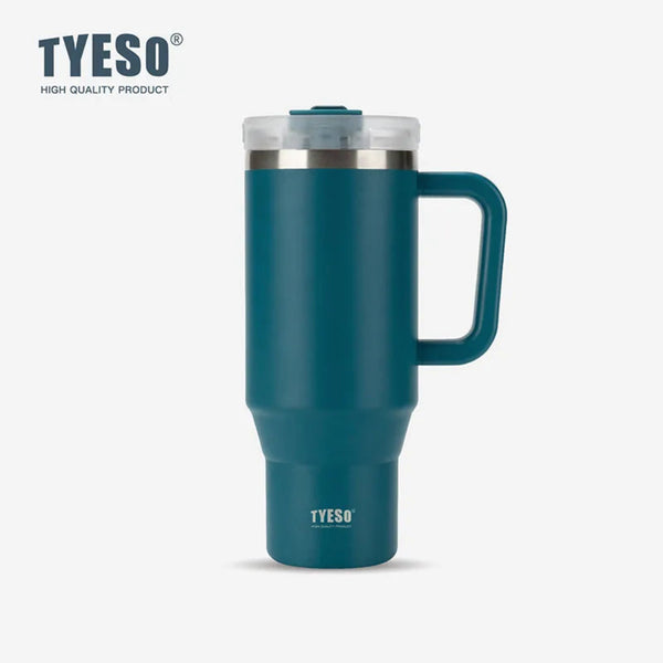 TYESO Large Capacity Vacuum Insulated Cup With Handle Retractable Straw