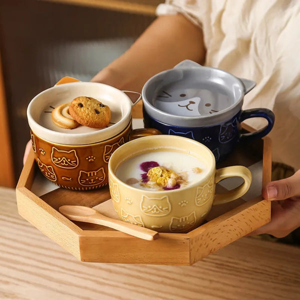 Bubbles Cat Pattern Mug With Lid