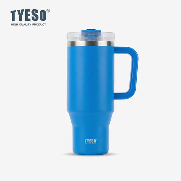 TYESO Large Capacity Vacuum Insulated Cup With Handle Retractable Straw