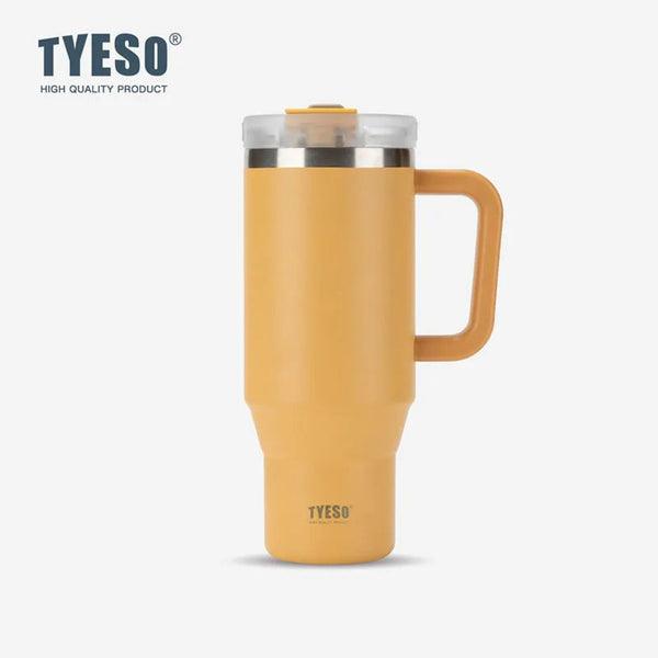 TYESO Large Capacity Vacuum Insulated Cup With Handle Retractable Straw