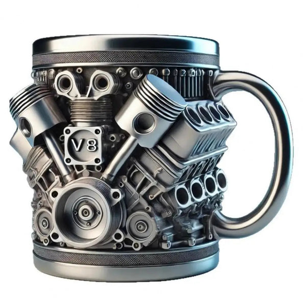 V8/V6 Creative Car Engines Stainless Steel Mug