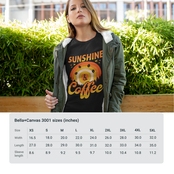 Sunshine and Coffee T-Shirt, Coffee Lover Shirt, Vacation Shirt, Beach Shirt, Summer Tee, Unisex Coffee Shirt