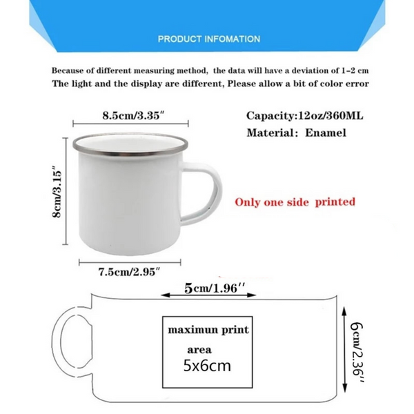 Floral Initial Personalized Name Enamel Mug