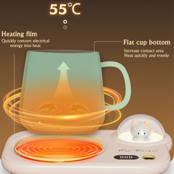 LifeSmart Bubbles Cat Mug Warmer With Night Light
