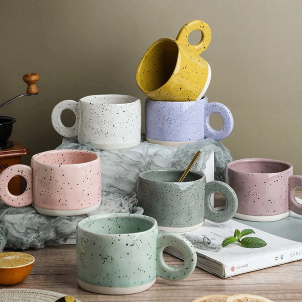Dots Ring Handle Mug