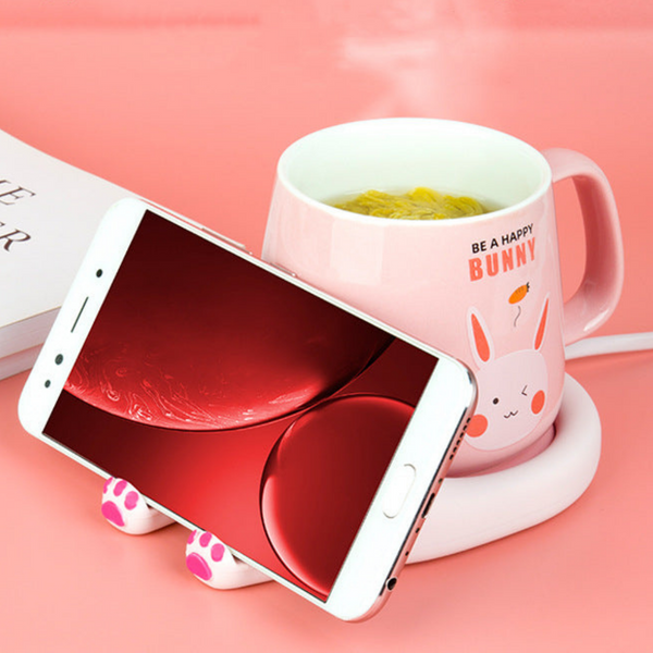 LifeSmart Bubbles Cat Mug Warmer With Mobile Phone Holder