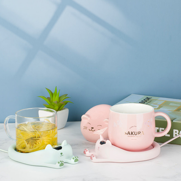 LifeSmart Bubbles Cat Mug Warmer With Mobile Phone Holder