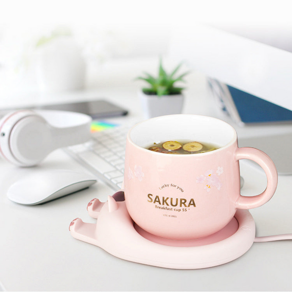 LifeSmart Bubbles Cat Mug Warmer With Mobile Phone Holder