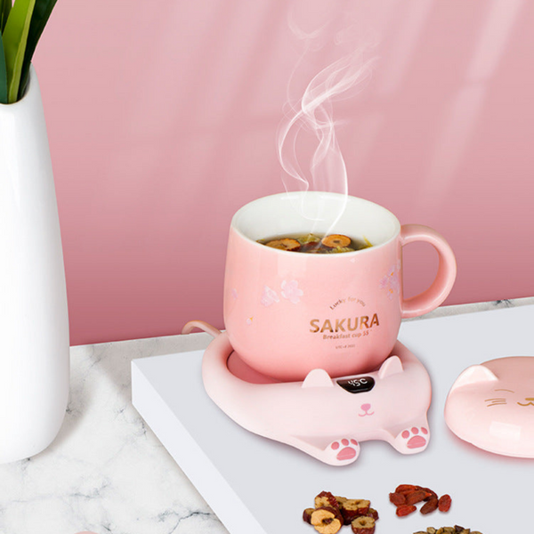 LifeSmart Bubbles Cat Mug Warmer With Mobile Phone Holder