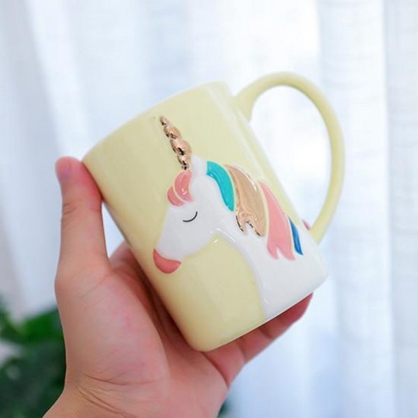 Crown Unicorn Mug With Spoon and Lace Lid