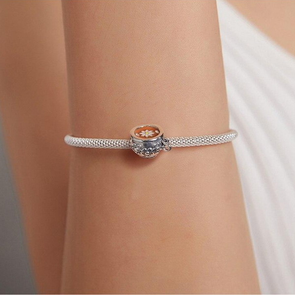 Luxyglo Silver Flower Cup Pendant
