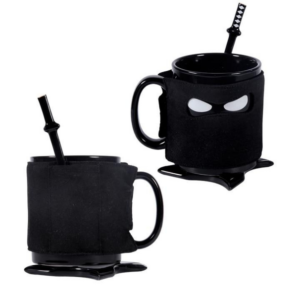 Ninja Mug Samurai Spoon And Ninja Star Coaster