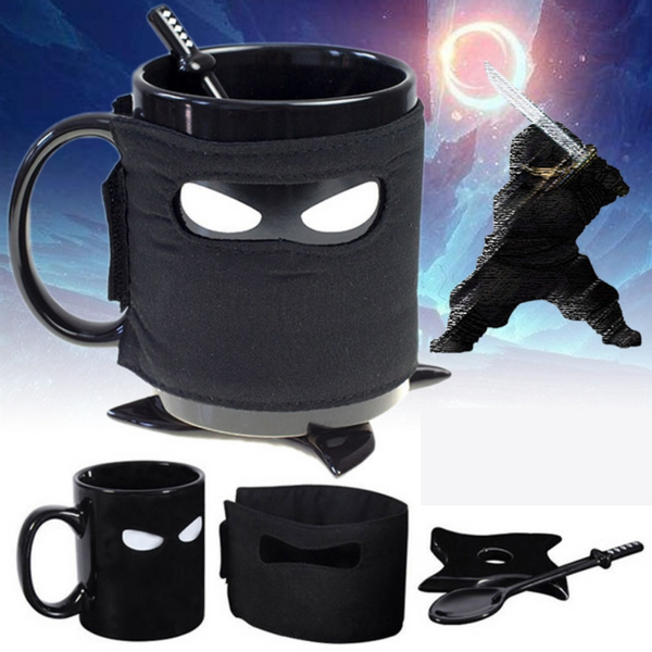 Ninja Mug Samurai Spoon And Ninja Star Coaster
