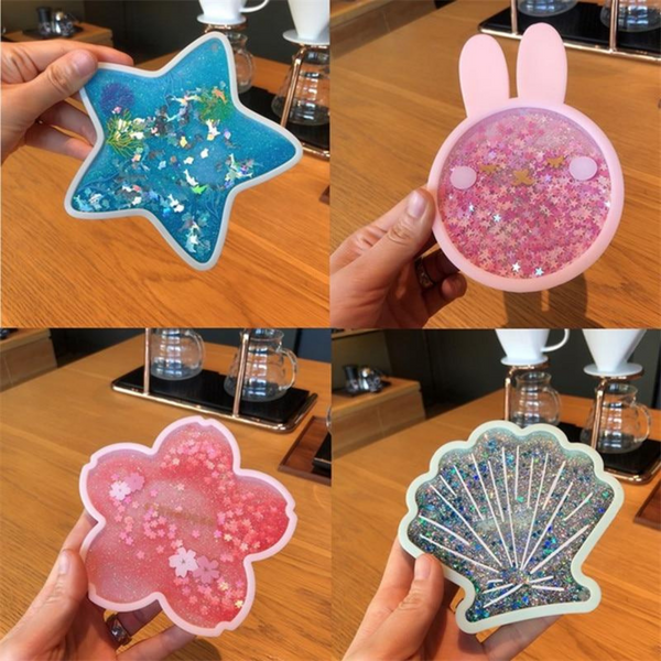 Sparkling Glittering Nature Quicksand Coasters