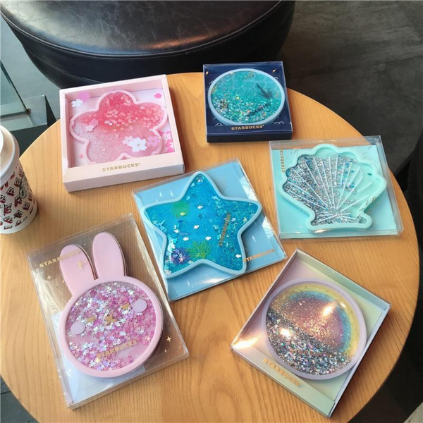 Sparkling Glittering Nature Quicksand Coasters