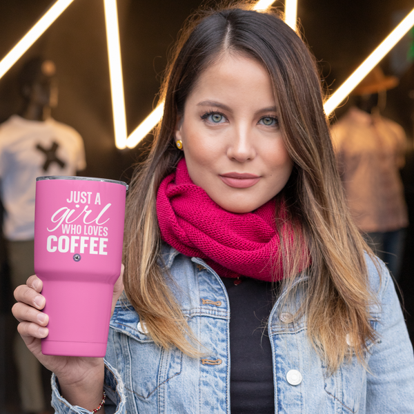 Just A Girl Who Loves Coffee Ringneck Tumbler, 30oz