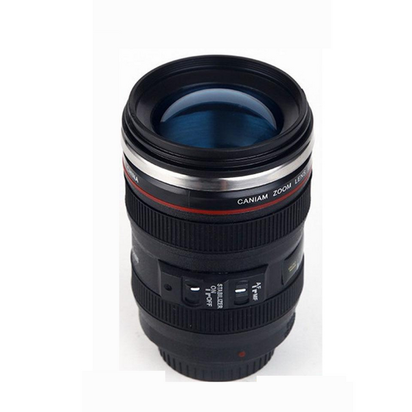 Zoom Camera Lens Self Stirring Travel Mug