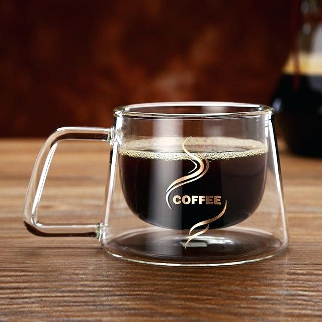Double Insulated Coffee Cup Glass