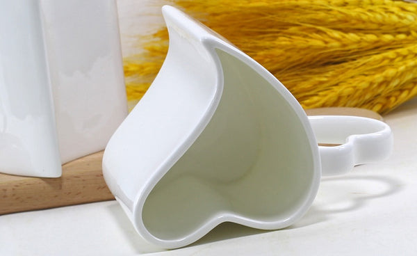 Interlocking Pair of Heart Shaped Mugs