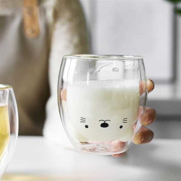 Cartoon Double-Walled Glass Cup